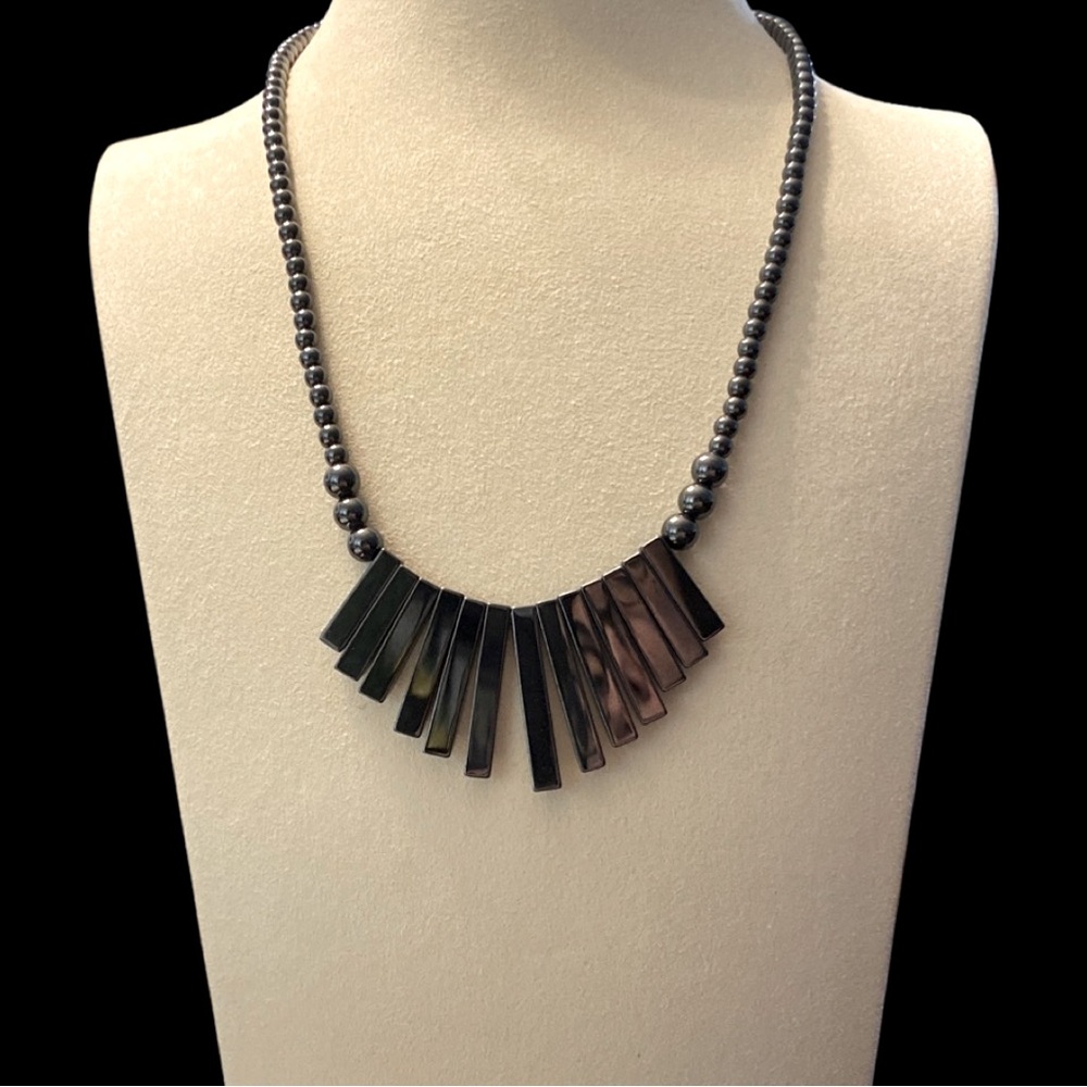 Hematite Bib Necklace